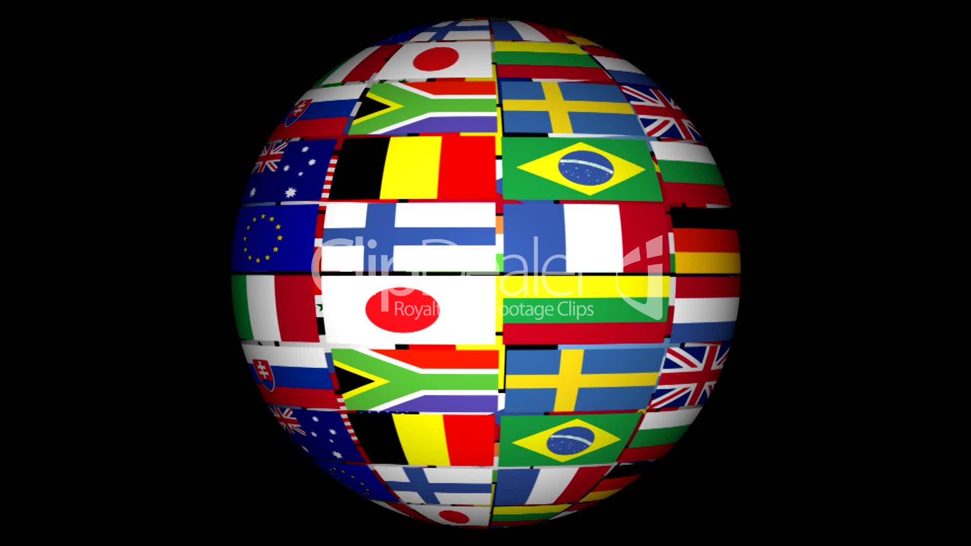 Flags World Map Globe 